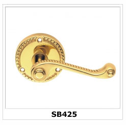 Brass Lever Handle on Rose SB425